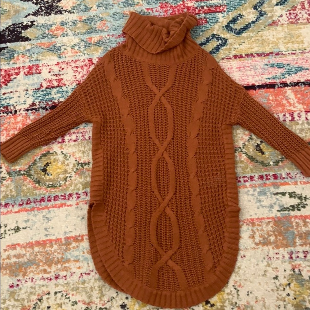 Express XS burnt orange tunic sweater